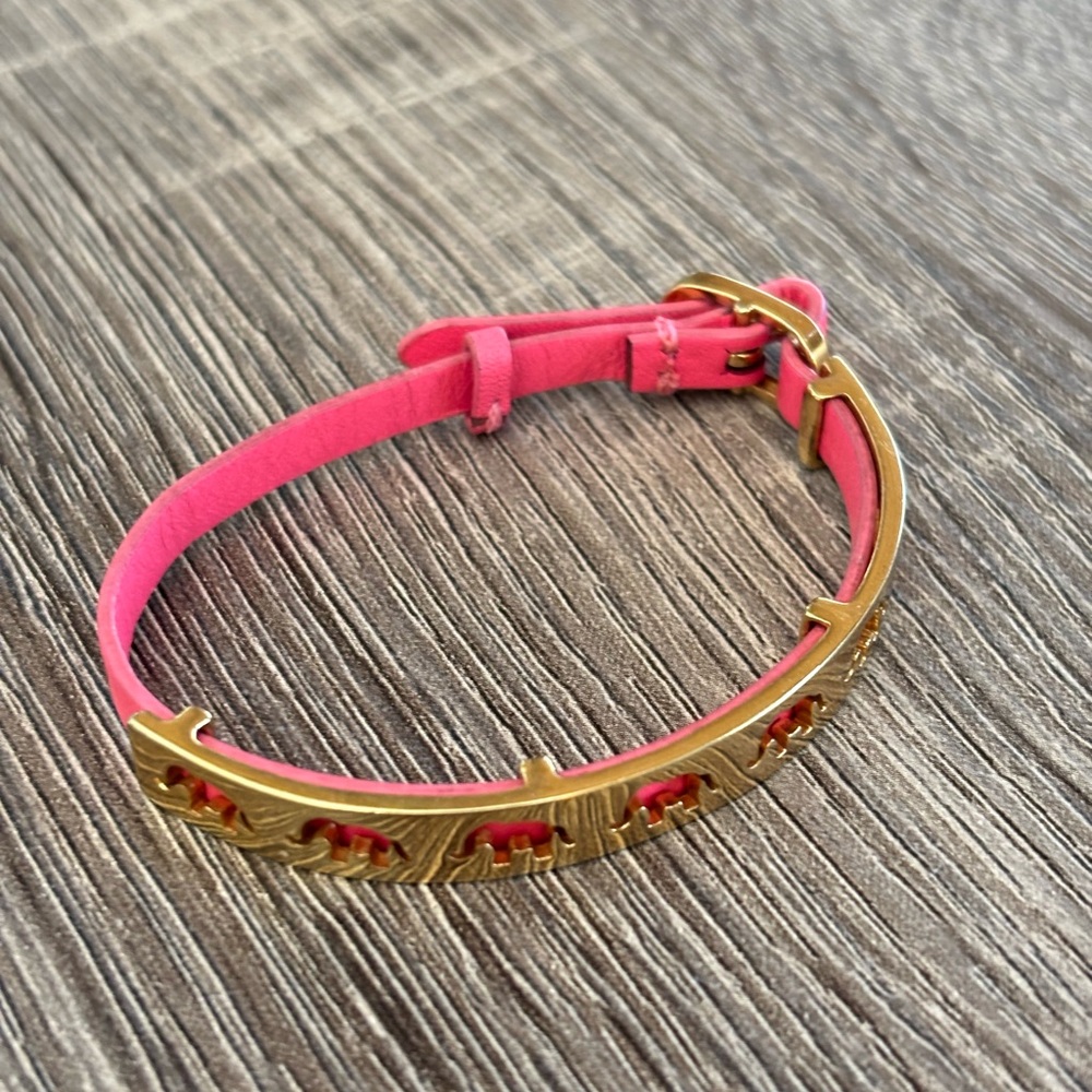 Stella & Dot Gold and Pink Elephants Bracelet
